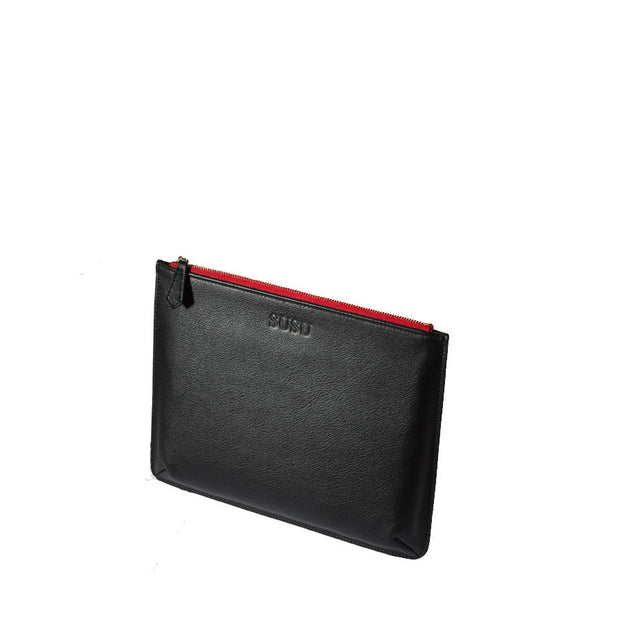 iPad Case Leather Clutch Bag Black Evening Purse