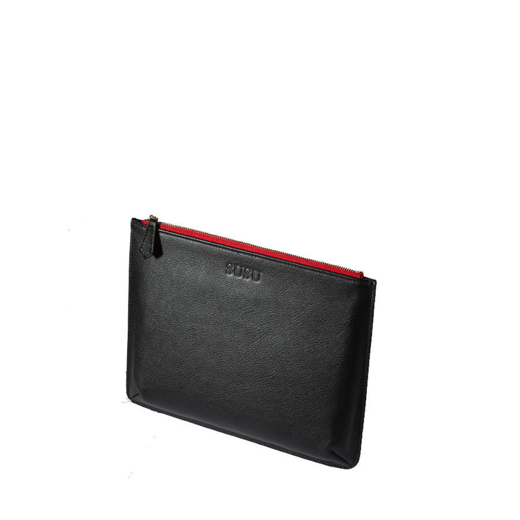 iPad Case Leather Clutch Bag Black Evening Purse
