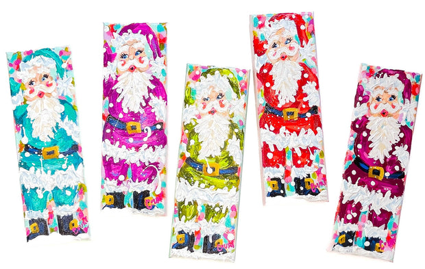 Turquoise Vintage Santa Original Painting-1